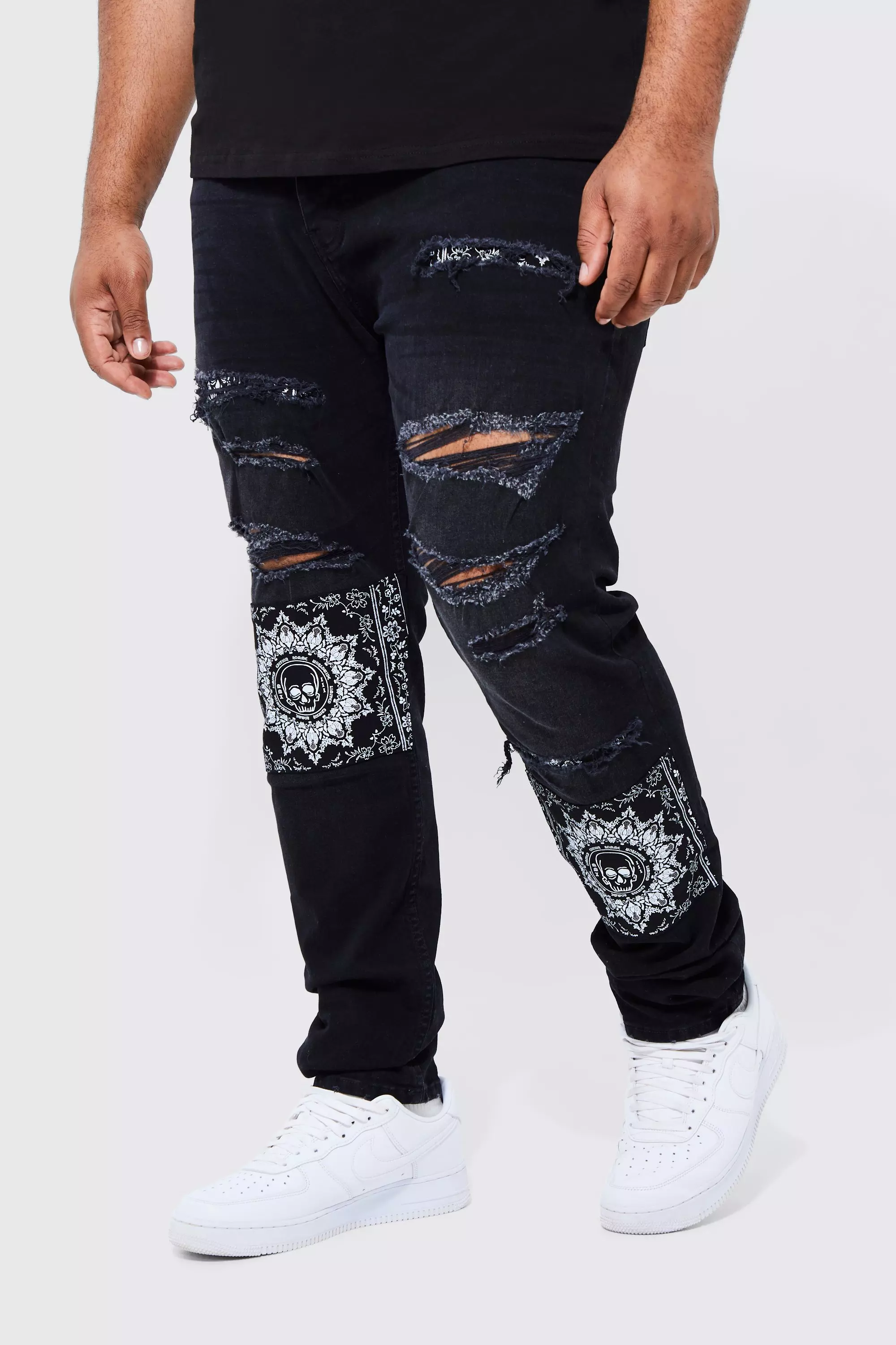 Mens jeans best sale with bandana patches